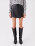 LC Waikiki Women's Tight Fit Leather Look Straight Shorts Skirt